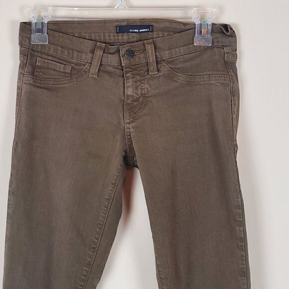 Flying Monkey Olive Green Skinny Jeans Size 5 - Picture 2 of 7